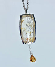 Load image into Gallery viewer, Dendritic Quartz, Diamonds, and Citrine Pendant