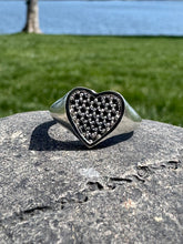 Load image into Gallery viewer, Black Diamond Heart- Pave Ring
