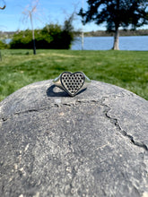 Load image into Gallery viewer, Black Diamond Heart- Pave Ring
