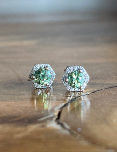 Dementoid Garnet and Diamond Earrings