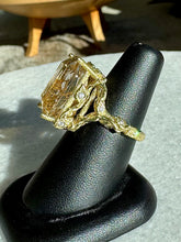 Load image into Gallery viewer, 18K Rutilated Quartz and Diamonds Ring
