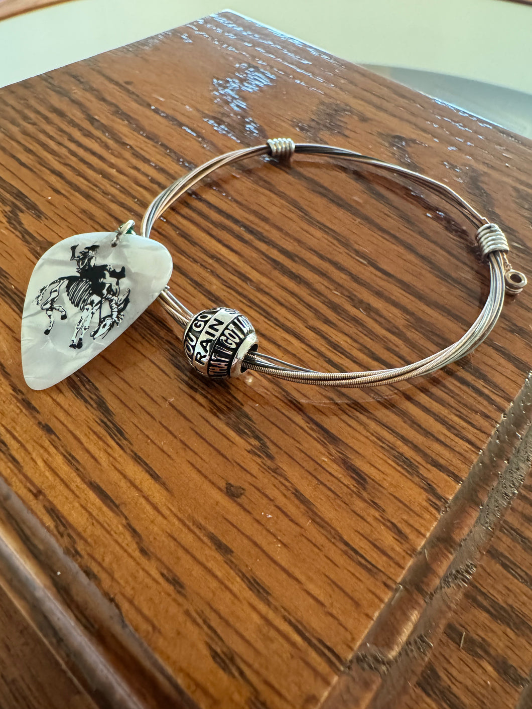 Guitar String Bracelet- Medium- Songs About Rain