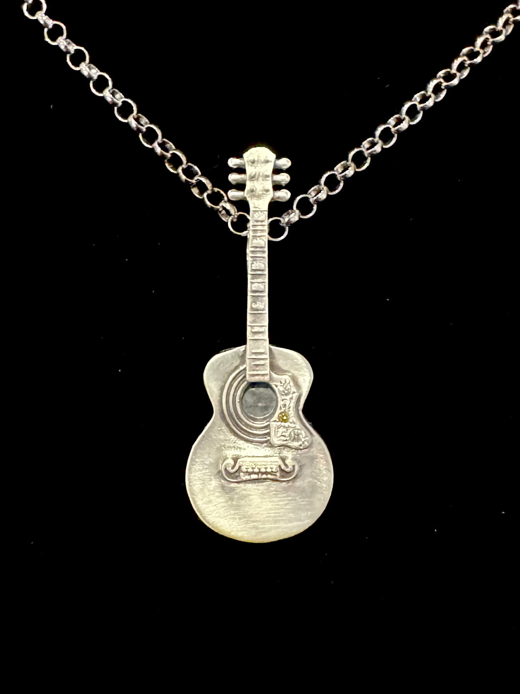Guitar Pendant with Diamonds