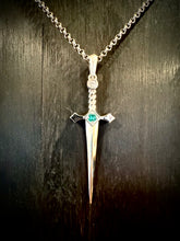 Load image into Gallery viewer, Sword with Emerald and Diamond
