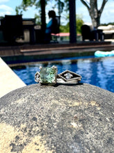 Load image into Gallery viewer, Ludwigite Peridot Ring (Asscher)
