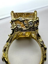 Load image into Gallery viewer, 18K Rutilated Quartz and Diamonds Ring
