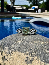 Load image into Gallery viewer, Ludwigite Peridot Ring (Asscher)
