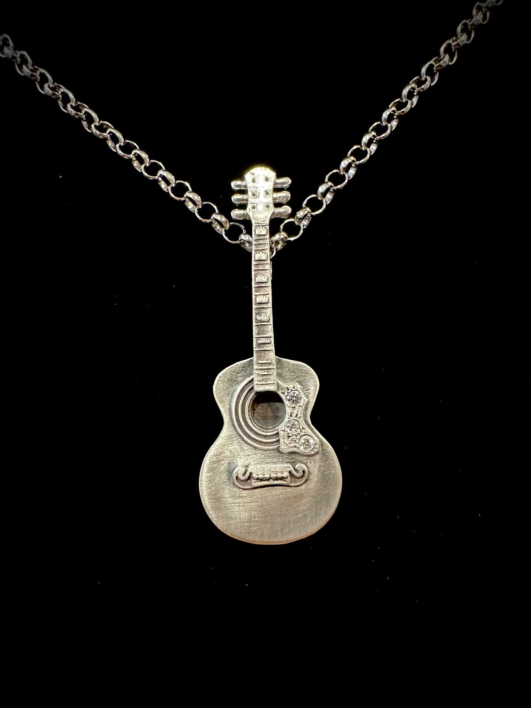 Guitar Pendant with Diamonds