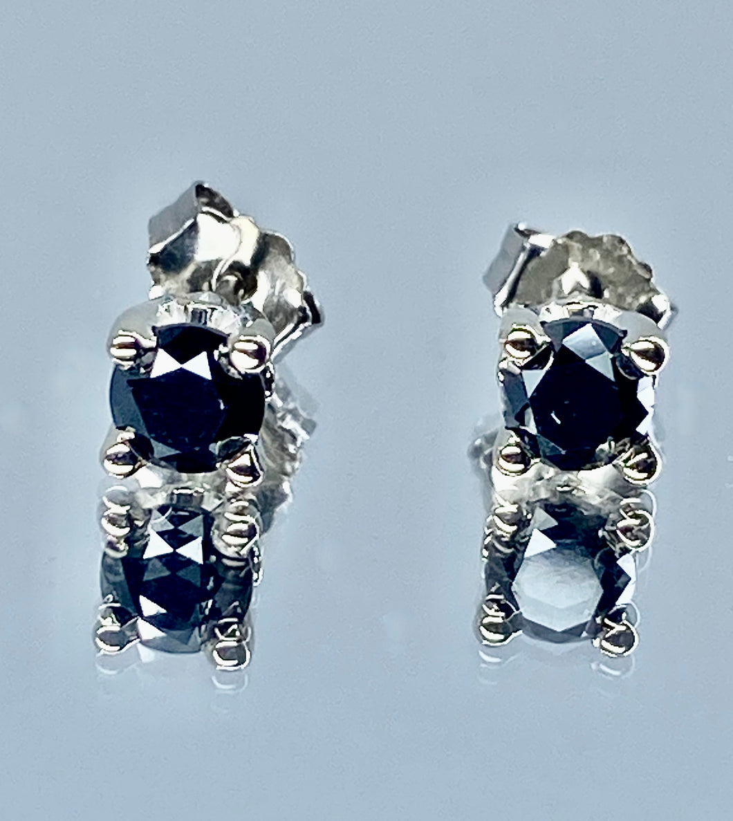4mm Black Diamond Earrings