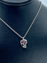 Load image into Gallery viewer, Skull Pendant with Rubies Necklace
