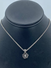 Load image into Gallery viewer, Black Rose Pendant- White Diamond
