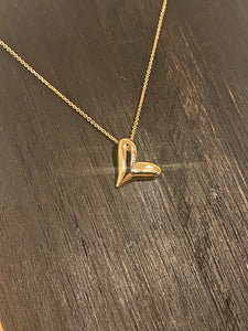18K Yellow Gold Heart Necklace