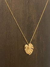 Load image into Gallery viewer, 18K Yellow Gold Monstera Necklace
